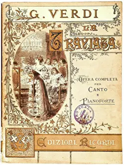 Opera Prints: Cover of the vocal score of opera La Traviata by Giuseppe Verdi