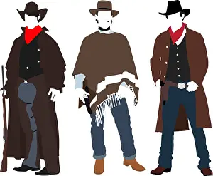 Boots Prints: Cowboy Styles Three distinct representations of classic cowboy attire