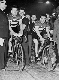 Cycling Prints: Crack Australian cycling pair, Alf Strom (left) and Roger Arnold