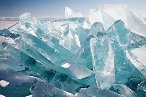 Pure Prints: Cracked ice formations on the frozen Lake Baikal during the winter in Siberia, Russia
