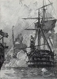 Battle Prints: Crimean War 1853-1856: Destruction of Turkish fleet in the Russian attack on Sinope, 1853