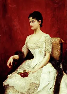 Stewart Prints: Crimson Roses and Lace. Julius Leblanc Stewart (1855-1919)