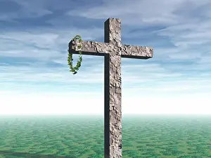 System Prints: Cross with crown of thorns hanging from the cross beam
