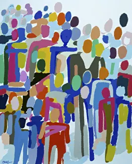Gather Prints: Crowd XVIII Diana Ong (b.1940/Chinese-American) Computer Graphics