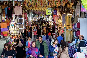 Capital Cities Prints: Crowded alley with shops, Tehran bazaar, Tehran, Islamic Republic of Iran, Middle East