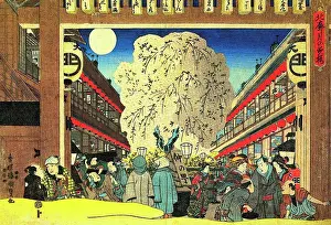 Large Group Of People Prints: Crowded street by Utagawa Kunisada (Toyokuni III)