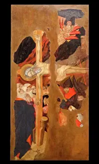Gothic Prints: Crucifixion of Saint Andrew by Lluís Borrassà (1360-1425) Catalan painter born in Girona