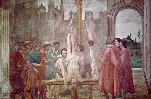 Florence Prints: Crucifixion of St. Peter by Masaccio from Life of St
