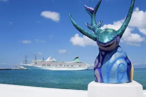 Mexico Prints: Cruise ship at Punta Langosta pier