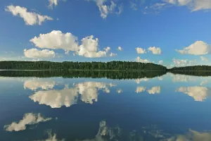 Mike Prints: Cumulus clouds reflected in Lac Seul Ear Falls Ontario Canada