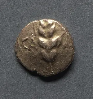 Maize Prints: Cunobeline Quarter Stater: Corn (obverse)