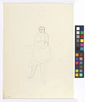Sketch Prints: Cycle The pregnant woman, Lunch pencil sketch, Karl Wiener -, artist