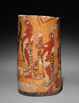 Mexico Prints: Cylindrical Vessel with Palace Scene