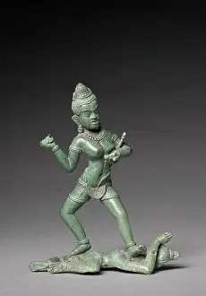 Angkor Prints: A Dakini, c. 1100. Cambodia, Angkor, 11th century. Bronze; overall: 15.2 cm (6 in.)