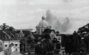 Defense Prints: Damage done by Japanese bombs on the island of Singapore