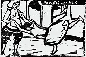 Woodcuts Prints: Dance. Ernst Ludwig Kirchner (Germany)