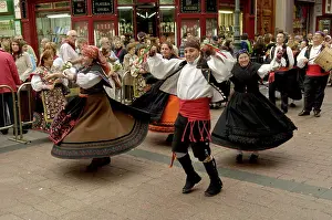 Dancer Prints: Dancing the jota during the fiesta del Pilar, Zaragoza, Aragon, Spain, Europe