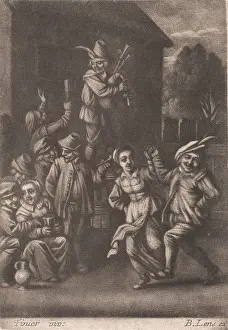 Cream Laid Paper Prints: Dancing Peasants, Print made by Bernard Lens