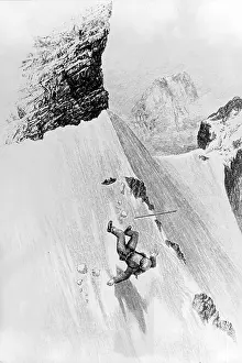 Fine Art Prints: Dangerous Fall of a Edward Whymper, Matterhorn, Switzerland by unknown artist