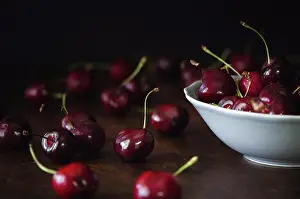 Ingredient Prints: Dark Cherries in a bowl