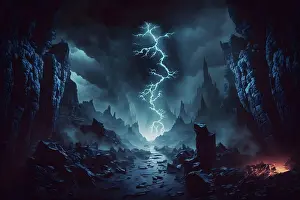 Darkness Prints: Dark Knight Fantasy Medieval Castle
