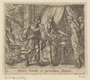 Title Prints: Daughters of Pelias kill their father; Medea Peliades in Parricidium stimulat; Metamorphoseon Sive Transformationum;