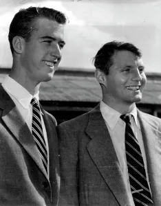 Tennis Prints: US Davis Cup squad members Bob Perry and Ham Richardson
