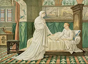 Dawn Prints: At Dawn, A Lady Came To Comfort Her (From 'Beauty And The Beast') 1875 Boyle