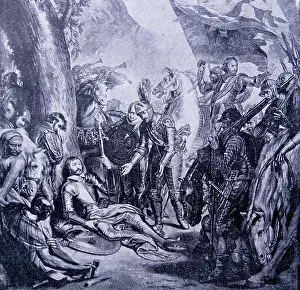 Middle Ages Prints: death of Bayard 1524. Pierre Terrail
