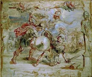Barock Prints: The death of Hector by Rubens, Pieter Paul (1577-1640)/ Museum Boijmans Van Beuningen