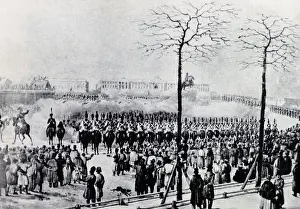 Soldiers Prints: The Decembrist revolt or the Decembrist uprising took place in Imperial Russia on 26 December 1825
