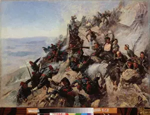 History Of Russia Prints: The Defence of The Eagle's Nest on the Shipka Pass in 1877 by Popov