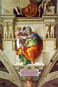 The Delphic Sibyl (Sistine Chapel ceiling in the Vatican) by Buonarroti