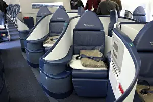 Aeroplane Prints: Delta Airlines Boeing 777 interior showing the Business Class section