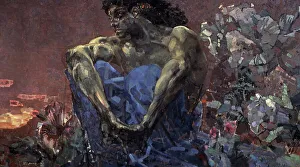 Paintings And Illustration Prints: Demon Seated 1890 Mihail Aleksandrovic Vrubel (1856-1910 Russian) Oil On Canvas Tretyakov Gallery