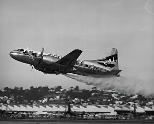 Aviation Prints: A demonstration single-engine takeoff with Jato (jet-assisted takeoff)