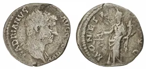 Scales Prints: ﻿denarius. Hadrian (Roman emperor; 117-138), emperor
