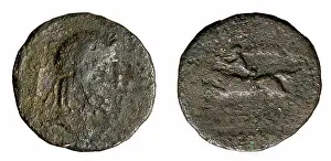 denarius (subaeratus). Calpurnius Piso Frugi, L. (fl. 90 a.C.; 74 a.C.), monetary officer, Republika Rzymska, issuer