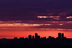 Denver Prints: Denver, CO skyline at sunrise