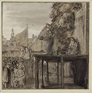 Anonymous Prints: Depiction of a theatrical scene with quacks