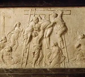 Jean Prints: Descent from the Cross ca. 1555 Follower of Jean Goujon French Against a distant view of Jerusalem