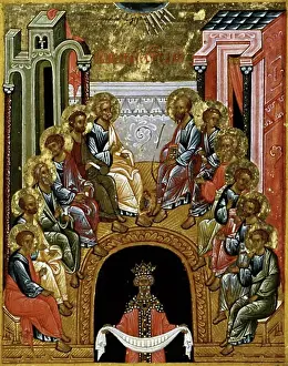 Descent Prints: The Descent of the Holy Spirit End of 15th Century Artist Unknown Icon Cathedral of St
