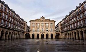 Getaway Prints: Deserted Constitution Square in San Sebastian, Basque Country