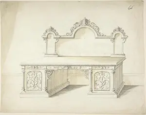 Sons Prints: Design for a Desk 1841-84 Charles Hindley and Sons British. Design for a Desk 367431