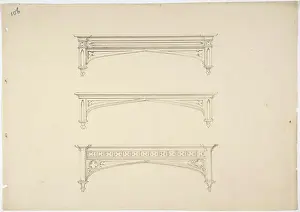 Anonymous Prints: Design for Three Gothic Pediments early 19th century Anonymous