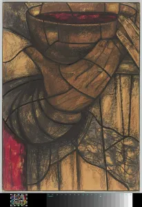 Design for window in the Noordertransept in the Dom in Utrecht, c. 1934 drawing cardboard. chalk brush