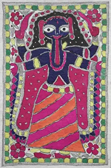 Bihar Prints: Devotional painting (female figure)