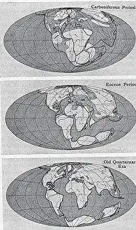 Globe Prints: Diagram of continental drift from an article by Alfred Wegener (1880-1930)