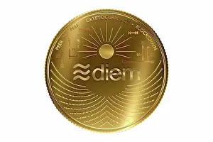 Electronic Prints: Diem cryptocurrency, conceptual illustration