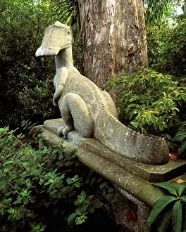 Verticals Prints: Dinosaur statue, Dodo Terrace, Powerscourt House & Gardens, Co Wicklow, Ireland